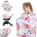 Yoofoss Nursing Cover Breastfeeding Scarf - Baby Car Seat Covers, Infant Stroller Cover, Strechy Carseat Canopy for Boys and Girls (Flower) by TinyTreasures Baby Boutique