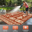 WILDROOTS 8x10 Feet Plastic Exotic Red Outdoor Rug, Stain Resistant Waterproof Reversible Outdoor Patio Rug, Fade Resistant Camping Rug by GreenHaven Gardens