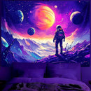 BVBOX Astronaut Space Blacklight Tapestry 79"x59", UV Reactive Astronaut Universe Galaxy Planet Glow in Dark Tapestries, Black Light Neon Upright Poster Wall Hanging Backdrop Decor for Bedroom Living Room by CozyNest Decor