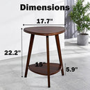 Wood Side Table, Small End Table with Storage Shelf, Accent Table for Living Room, Solid Wood Legs, Walnut by CozyNest Decor