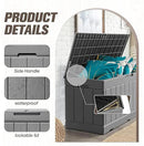 JUMMICO 83 Gallon Outdoor Deck Box Large Resin Storage Box for Patio Furniture Cushions, and Garden Tools (Gray) by CozyNest Decor