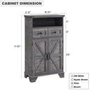 Bathroom Floor Cabinet, Farmhouse 24" Wide Cabinet with Drawer, Adjustable Shelf, Barn Doors, Cabinets for Bathroom, Kitchen, Living Room, Grey Wash by CozyNest Decor