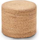Wimarsbon 18'' Ottoman Pouf, Natural Braided Poof, Rustic Handweave Lounge Pouffe, Boho Footrest Stool for Bedroom, Accent Table or Seat for Living Room (Natural-LD) by CozyNest Decor