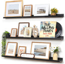 Picture Ledge Wall Shelves 48 inches Width Set of 3, Solid Pine Wood Rustic Floating Ledge Shelves for Wall for Kids' Room Bedroom Kitchen Bathroom Long Floating Shelves for Wall Decor, Black by TinyTreasures Baby Boutique