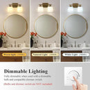 Stainless Steel Milk Glass Vanity Lights for Bathroom, 2 Light Brass Bathroom Light Fixtures Over Mirror, Ceramic E26 Sockets Wall Mounted by CozyNest Decor