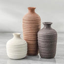 Ceramic Vase Set of 3 Neutral Decorative Vase for Farmhouse, Boho, or Rustic Home Decor Pottery Vases for Pampas Grass Living Room Bedroom Table Mantel Entryway Shelf (01-Brown) by GreenHaven Gardens