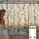 suddus 200 LED Vine with Light Plug in, 6.5ft x 6.5ft Pothos Fairy Curtain Lights with Remote, Leaf Fairy Lights for Wall,Bedroom, Dorm, Wedding, Party, Indoor Decor(Warm White) by CozyNest Decor