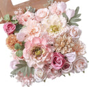 Artificial Flower Combo DIY Wedding Hand Bouquet Centerpiece Arrangement Party Baby Shower Home Decor (Light Pink) by GreenHaven Gardens