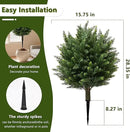 28" UV Resistant Artificial Shrubs for Outdoors - Real Looking Faux Bushes, Fake Cedar Trees, Outdoor Faux Ball Plants & Topiaries - Set of 2 Artificial Shrubs, Artificial Bushes for Garden Decor by GreenHaven Gardens