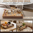 Acacia Wood Serving Tray with Metal Handles – 17x12in Rustic Decorative Ottoman & Coffee Table Tray for Breakfast in Bed, Dinner, Bar, Kitchen, Home Décor & Entertaining by CozyNest Decor