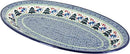 Blue Rose Polish Pottery Winter Bells Oval Platter by CozyNest Decor