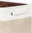 Kntiwiwo Foldable Storage Bins 15" x 10" x 9.5" Fabric Storage Basket Cube with Handles Large Linen Closet Organizer Bins for Organizing Shelf Home,Set of 3, Beige by CozyNest Decor