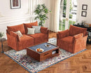 136.4" Oversized Modular Sectional Sleeper Sofa Bed, U Shaped Convertible Couch with Movable Ottoman, Large 8 Seat Corner Couches for Living Room Deep Seat Terracotta Orange Chenille by CozyNest Decor