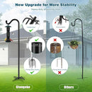 Gtongoko Tall Shepherds Hook for Outdoor, 108 Inch Bird Feeder Pole with 7 Prongs Base, 3/4 Inch Thick Heavy Duty Adjustable Garden Hook for Hanging Plant, Lantern, Hummingbird Feeder, 1 Pack by CozyNest Decor