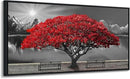 Framed Black and White Red Tree Wall Art Canvas Print Picture Large Red Tree Landscape Modern Artwork for Living Room Bedroom Office Home Wall Decor With 24X48inch by CozyNest Decor