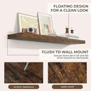 RICHFOCUS 40Inch Floating Shelves for Wall 2 Pack Shelves for Bedroom|Kitchen|Bathroom Wall Mounted Rustic Wood Floating Shelf with Invisible Brackets for Books|Storage|Decor, Rustic Brown by CozyNest Decor