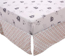 6 PCs Grey White Elephant Nursery Crib Bedding Set Quilt, Fitted Sheet, Skirt, Window Valance, Blanket, Diaper Organizer Baby Boy Elephant Theme Cot Bedding Set by TinyTreasures Baby Boutique