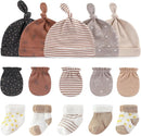Baby Hats Mittens and Socks Set Cotton Newborn Hat Beanie Soft Infant Girls Boys Caps Gloves 0-6 month by TinyTreasures Baby Boutique