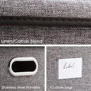 PRANDOM Extra Large Collapsible Storage Bins with Lids [5-Pack] Linen Fabric Foldable Storage Baskets Boxes Organizer Containers Cube with Cover for Bedroom Closet Office Nursery (22.8x15.75x13.8) by CozyNest Decor