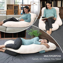 MOON PARK Pregnancy Pillows for Sleeping - U Shaped Full Body Maternity Pillow with Removable Cover - Support for Back, Legs, Belly, HIPS - 65 Inch - Ivory by TinyTreasures Baby Boutique