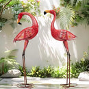 Metal Flamingo Garden Statue, 40" Tall Outdoor Decor Flamingos Yard Art Sculptures and Statues Reinforced Foot, Weatherproof Flamingo Ornaments for Lawn Pool Backyard Decor, Set of 2 by CozyNest Decor