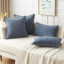 MIULEE Pack of 2 Couch Throw Pillow Covers 18x18 Inch Dark Grey Blue Farmhouse Decorative Pillow Covers with Stitched Edge Soft Chenille Solid Dyed Spring Pillow Covers for Sofa Bed Living Room by CozyNest Decor