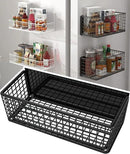 Magnetic Basket Magnetic Fridge Organizer Magnetic Pencil Holder Whiteboard Accessories Home Kitchen Organization (Black-High) by CozyNest Decor