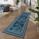 2x6 Runner Rug Impressionist-Style Vintage Kitchen Rugs Non Slip Washable Soft Carpet Runner for Kitchen Laundry Bedroom Bathroom, Blue by TinyTreasures Baby Boutique