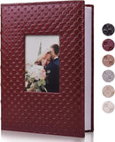 RECUTMS Photo Album 4x6 300 Photos 3 Per Pages Horizontal Photos Leather 300 Capacity Pockets Pictures Album Birthday Christmas Photo Albums Wedding Anniversary (Wine Red) by TinyTreasures Baby Boutique