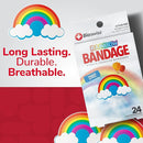 BioSwiss Bandages, Rainbow Shaped Self Adhesive Bandage, Latex Free Sterile Wound Care, Fun First Aid Kit Supplies for Kids, 24 Count by TinyTreasures Baby Boutique