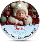 Personalized Baby’s First Christmas Ornament 2025 - Custom Newborn Keepsake Tree Ornament - Sweet Gift for New Parents Mom Dad - Christmas, Birthday Gift for Babies, Boy, Girls, Mom, Dad by TinyTreasures Baby Boutique