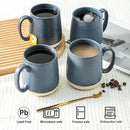 Hasense Coffee Cups Ceramic, Coffee Mugs with Handles Set of 4, 15 oz Tea Cups for Home and Office, Stylish Colorblocking Mugs for Coffee, Tea, Latte, Hot Chocolate, Christmas Cups Gift, Deep Blue by CozyNest Decor