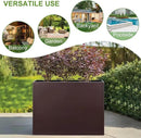 Metal Rectangular Planter Box Tall Planters for Outdoor Plants Modern Heavy Duty with Drainage Holes for Outside Indoor Patio Deck - Brown, 32”x 12”x 24” by GreenHaven Gardens