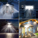 Energetic Solar Outdoor Lights, 1800LM 150 LED Security Motion Sensor Outdoor Lights with Remote Control, IP65 Waterproof Floodlight, 3 Head Motion Detected Spotlight for Garage, Pack of 2 (White) by GreenHaven Gardens