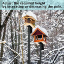 ERYTLLY Bird House Pole Mount Kit 96 Inch - Adjustable Hummingbird Bird Feeder Post Support Rod Universal Stand Set with 5 Prongs for Outdoor, Yard, Garden Decor, Black by GreenHaven Gardens