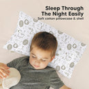 Toddler Pillow with Pillowcase - 10x18 My Little Dreamy Kids Travel Bed Pillows for Sleeping, Organic Cotton Small Pillowcase, Soft & Breathable, Machine Washable, Toddlers 2-5 Years Old (KeaFriends) by TinyTreasures Baby Boutique