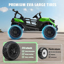 24V 2 Seater Ride on Car Truck, 4x200W, EVA Tires, Remote Control, 4WD/2WD, Rainbow Lights, Shock Absorbers, Bluetooth, Ride On UTV Toy for Kids Ages 3-8, Green by TinyTreasures Baby Boutique
