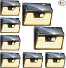 Peasur Solar Lights Outdoor Waterproof [8 Pack/140LED], Warm White Motion Sensor Light Ultra-Bright, 3 Modes Solar Fence Security Lighting for Wall Garden Yard Garage Patio by GreenHaven Gardens