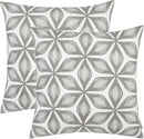 HWY 50 Grey Gray Decorative Throw Pillow Covers 18x18 Inch, Pack of 2 Embroidered Cotton Farmhouse Cushion Cover Pillow Case for Sofa Couch Living Room Bed Bedroon, Fashion Geometric Accent by CozyNest Decor