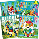 90shine 4PCS Crafts for Kids Ages 4-8 Sticker Paint Books Includes Dinosaur Marine Land Animals Multicolored Design Gifts Create 40 Pictures by TinyTreasures Baby Boutique