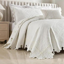 MarCielo 3-Piece 100% Cotton Oversized Bedspread Lightweight Quilt Coverlet Embroidery Farmhouse Bedding Set (TK White, Oversized King (118"x106")) by CozyNest Decor