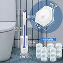 JEHONN Disposable Toilet Brush with 48 Wand Cleaner Refills, Wall Mounted Toilet Bowl Brush Holder Set, Bathroom Cleaning System for Sink Bathtub Wash Basin (Blue) by CozyNest Decor