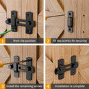2PCS 180 Degree Matte Black Bifold Latch Flip Sliding Barn Door Latches, Gate Latch for Barn Door, Sliding Door, Pet Door, Garage, Bathroom, Window, Outdoor by TinyTreasures Baby Boutique