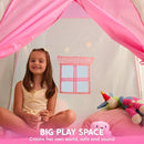JOYIN Pink Princess Tent for Girls with LED Star Lights-Indoor & Outdoor Large Playhouse Kids Castle Play Tent for Children Indoor and Outdoor Games by TinyTreasures Baby Boutique