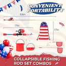Kids Fishing Pole, Portable Telescopic Kids Fishing Poles for Boys and Girls, Fishing Rod and Reel Combo Kit with Tackle Box, and Fishing Net, Best Fishing Pole for Toddler Youth by TinyTreasures Baby Boutique