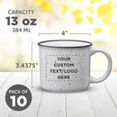 DISCOUNT PROMOS Custom Ceramic Campfire Coffee Mugs 13 oz. Set of 100, Personalized Bulk Pack - Perfect for Tea, Espresso, Cappuccino, Hot Cocoa - White by TinyTreasures Baby Boutique