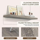 RICHFOCUS 48Inch Floating Shelves for Wall 2 Pack Shelves for Bedroom|Kitchen|Bathroom Wall Mounted Rustic Wood Floating Shelf with Invisible Brackets for Books|Storage|Decor, Grey by CozyNest Decor