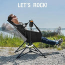 Portal Hammock Camping Chair, Portable Outdoor Swinging Chairs, Rocking Chair for Adults with Adjustable Back and Height for Lawn, Backyard, Patio, Supports 400 lbs, Breathable Mesh High Back, Black by GreenHaven Gardens