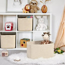 3-Pack Shelf Baskets for Organizing, Woven Storage Basket for Shelves, Cotton Rope Storage Bins for Toys Books, Nursery Towel Baskets for Classroom, 14.96"X9.8"X8.85", Brown by CozyNest Decor