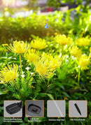 Brightown Outdoor Solar Garden Lights - 4 Pack LED Solar Flower Lights with Glowing Flowers & Stems, More Realistic, Bigger Solar Panel, Waterproof Solar Lights for Outside Yard Patio Home, Yellow by GreenHaven Gardens